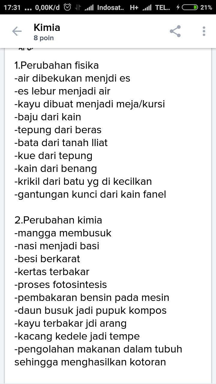 Detail Contoh Perubahan Kimia Dan Fisika Dalam Kehidupan Sehari Hari Nomer 9