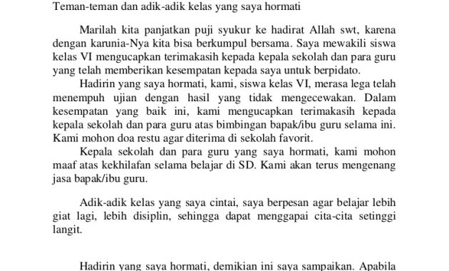 Detail Contoh Pidato Singkat Untuk Anak Sd Kelas 6 Nomer 3