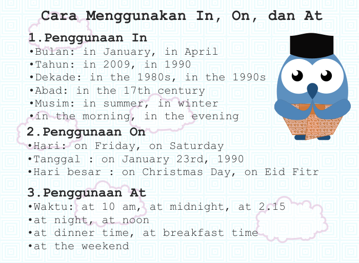 Detail Contoh Preposition At In On Bahasa Inggris Nomer 10