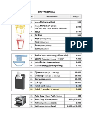 Detail Contoh Price List Harga Barang Nomer 28