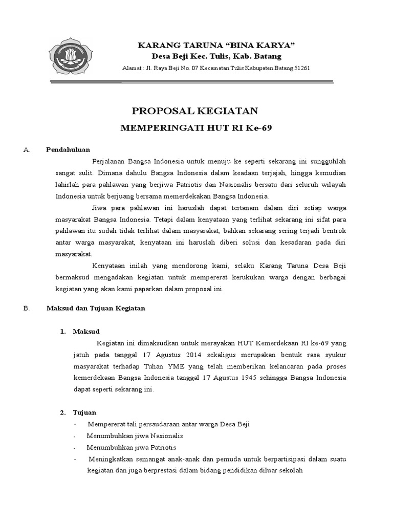 Detail Contoh Proposal Acara Nomer 21