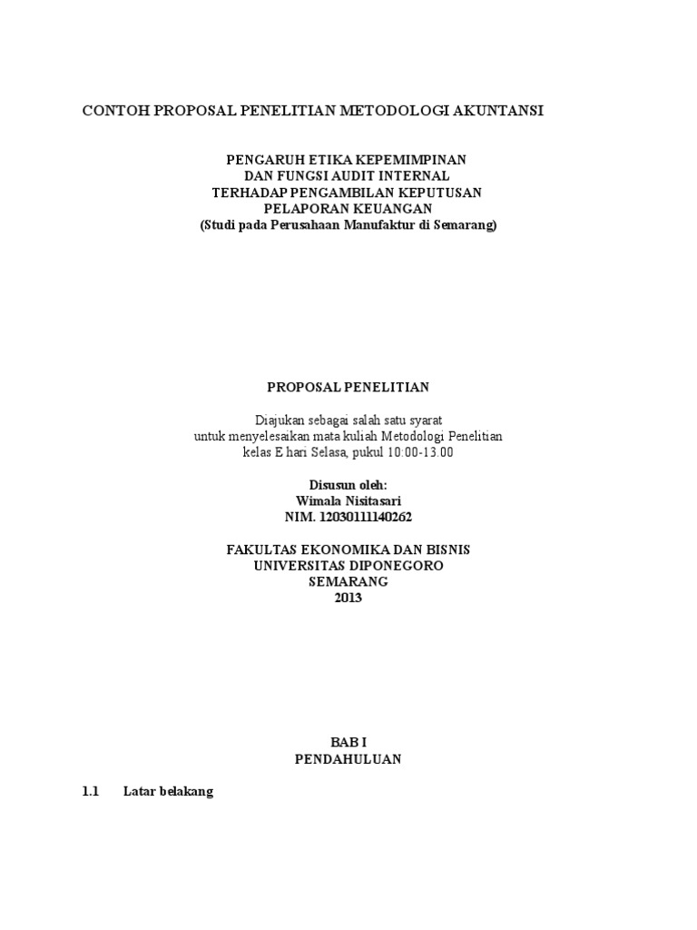 Detail Contoh Proposal Akuntansi Nomer 4