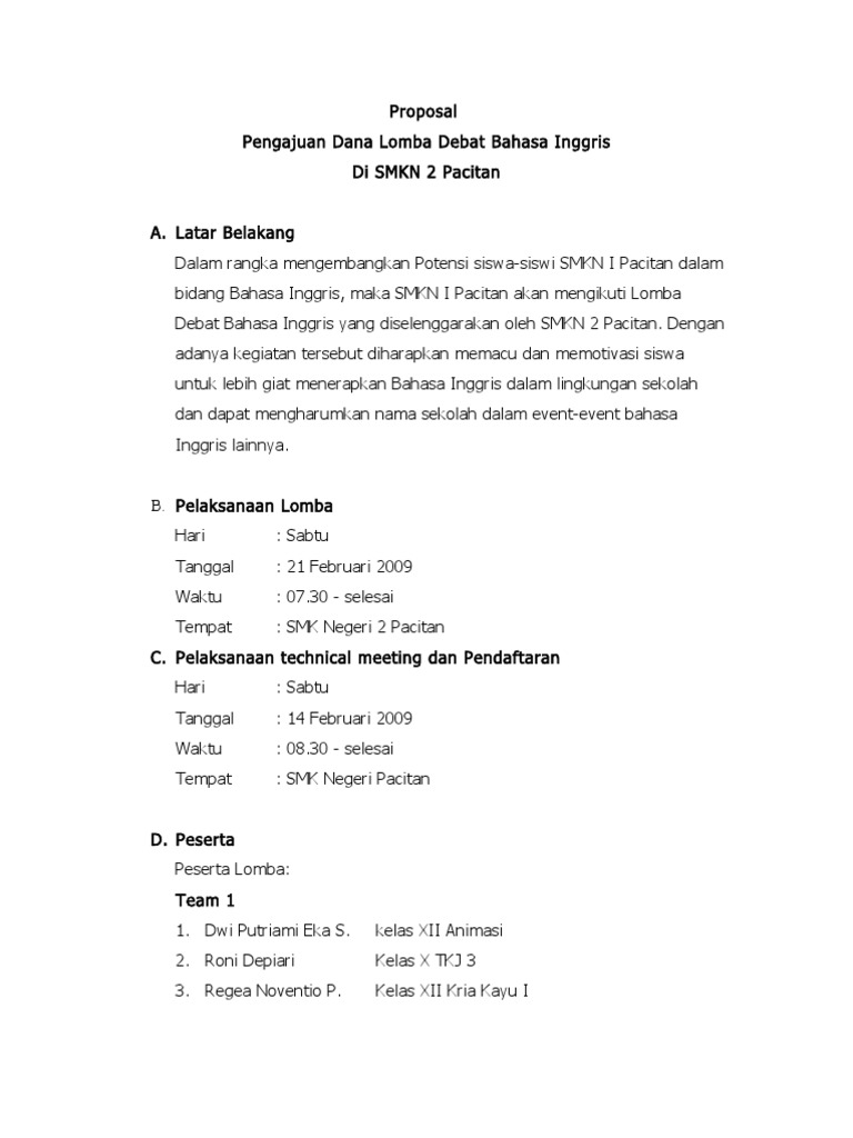 Detail Contoh Proposal Dalam Bahasa Inggris Nomer 21