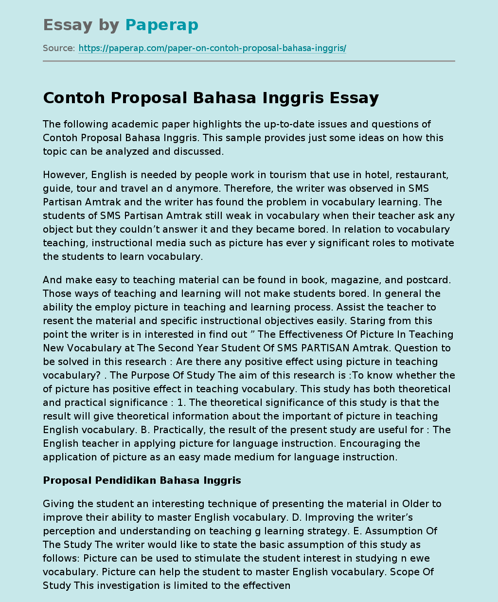 Detail Contoh Proposal Dalam Bahasa Inggris Nomer 24