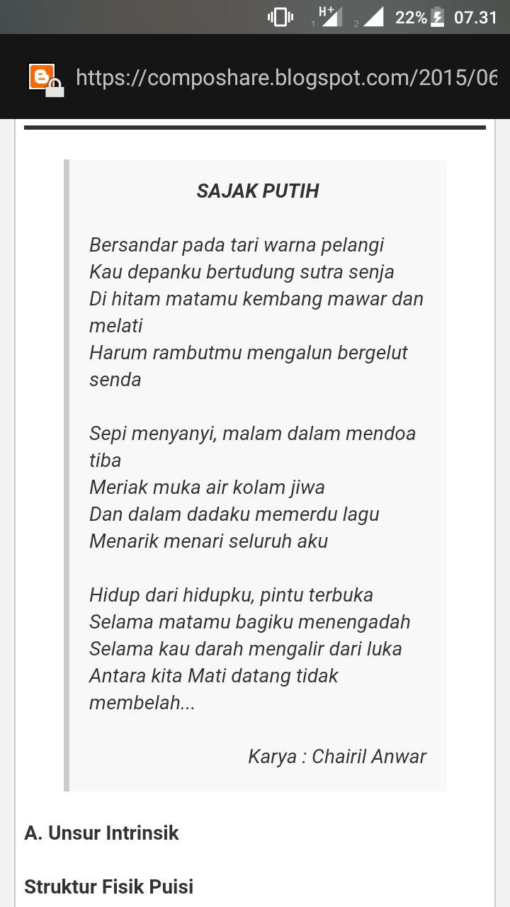 Detail Contoh Puisi Bahasa Indonesia Nomer 10