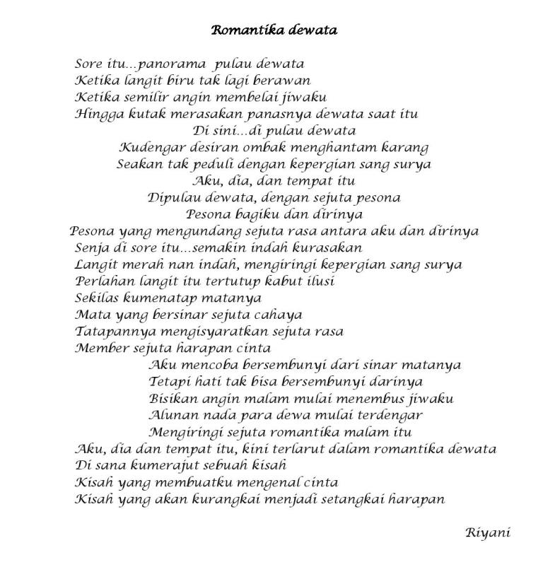 Detail Contoh Puisi Bahasa Indonesia Nomer 2