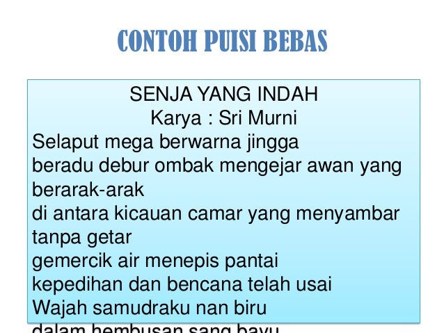 Detail Contoh Puisi Bahasa Indonesia Nomer 41
