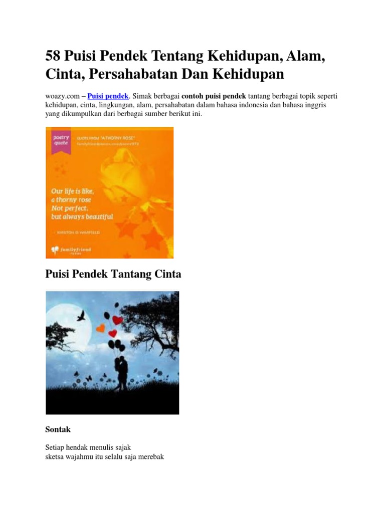 Detail Contoh Puisi Pendek Bahasa Indonesia Nomer 28