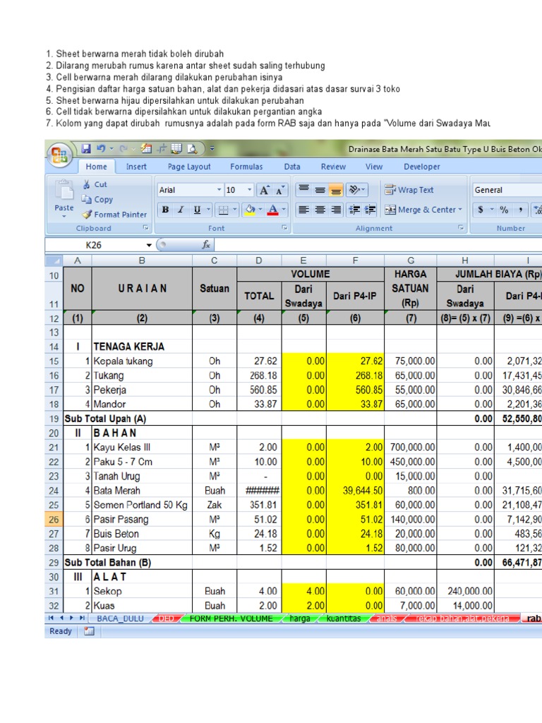 Detail Contoh Rab Drainase Excel Nomer 33