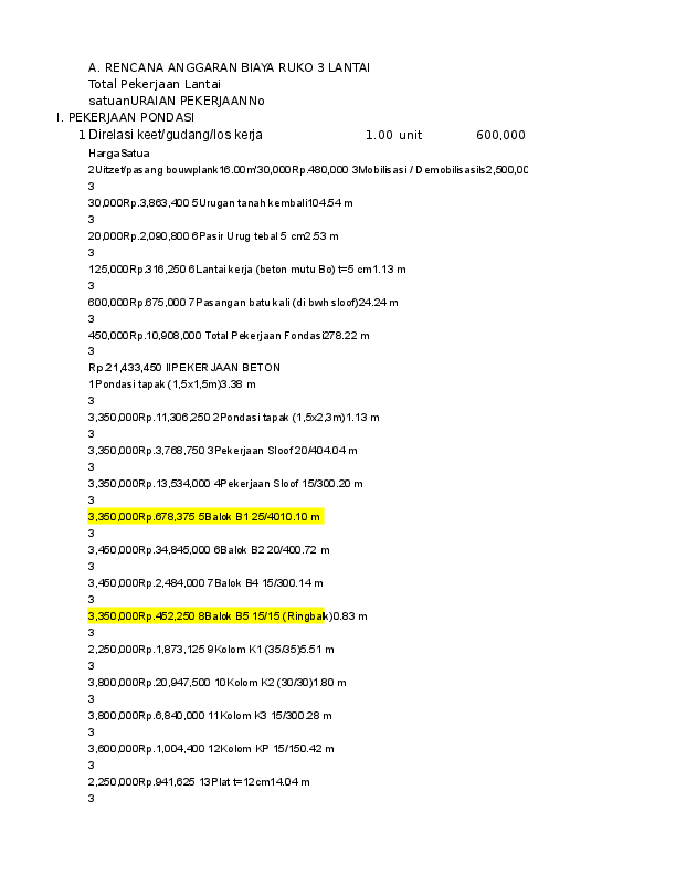 Detail Contoh Rab Rumah 2 Lantai 2019 Excel Nomer 21