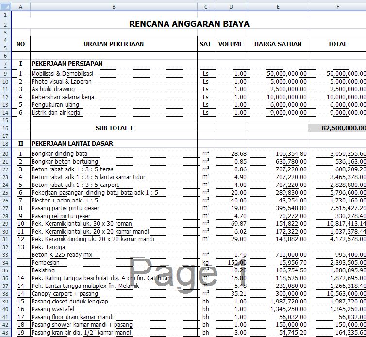 Detail Contoh Rab Rumah 2 Lantai 2019 Excel Nomer 22