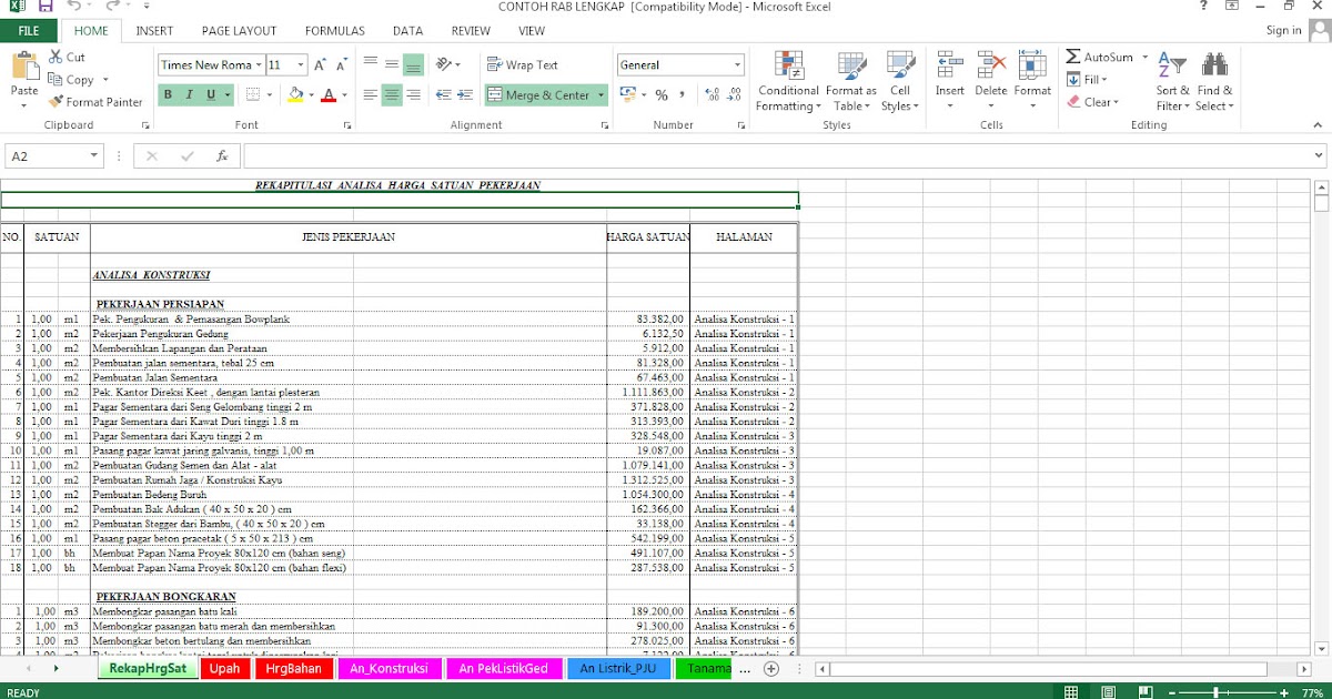 Detail Contoh Rab Rumah Excel Nomer 34