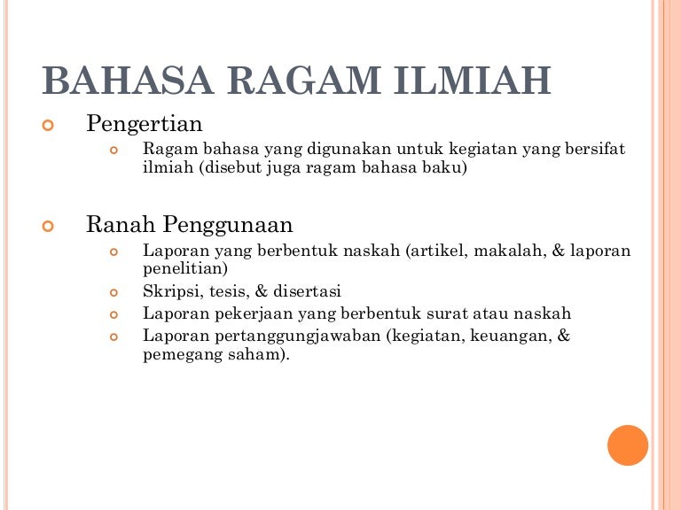 Detail Contoh Ragam Bahasa Formal Nomer 37