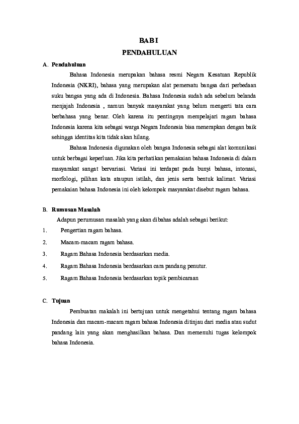 Detail Contoh Ragam Bahasa Resmi Nomer 16