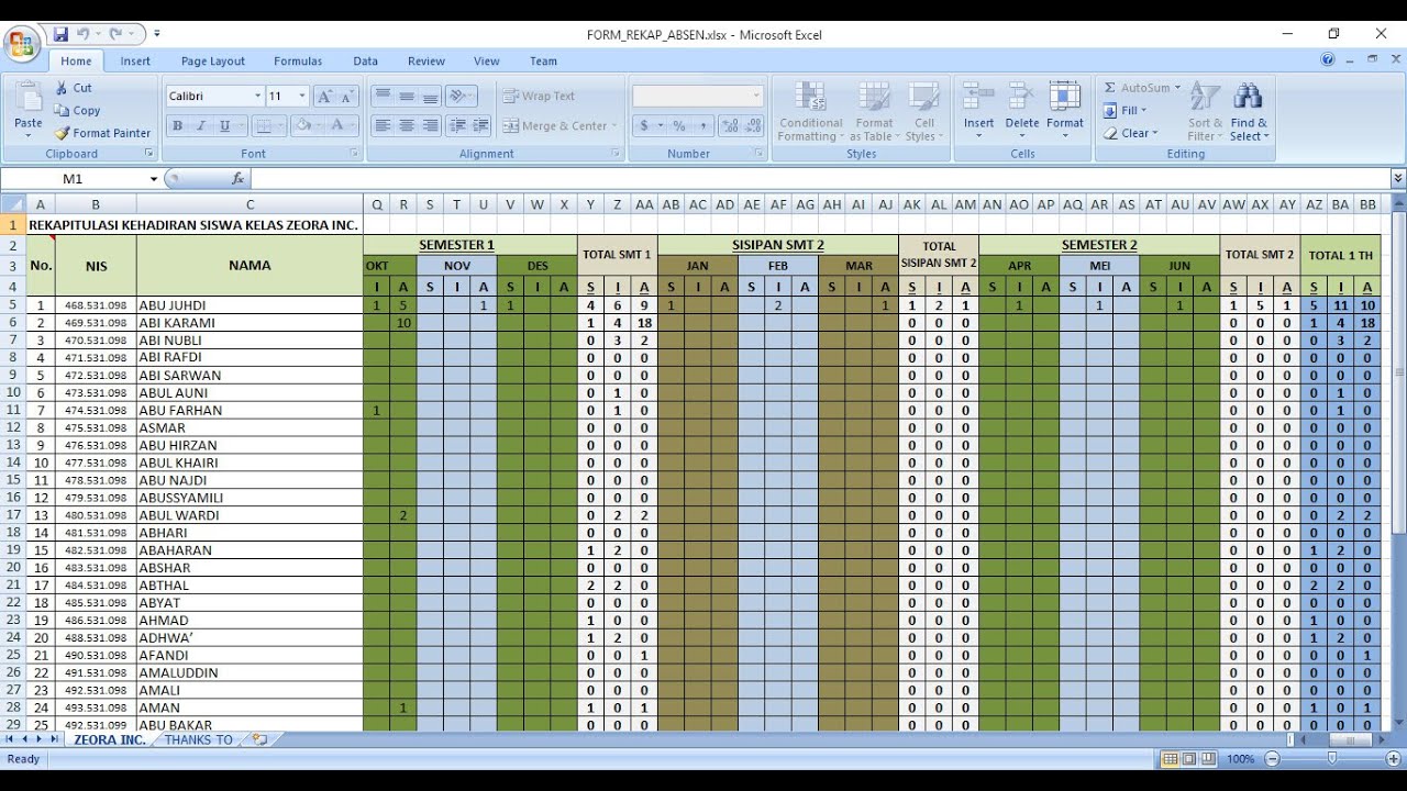 Detail Contoh Rekap Absensi Karyawan Excel Nomer 17