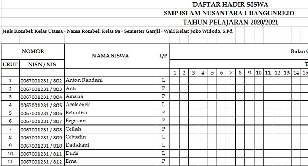 Detail Contoh Rekap Absensi Karyawan Excel Nomer 20