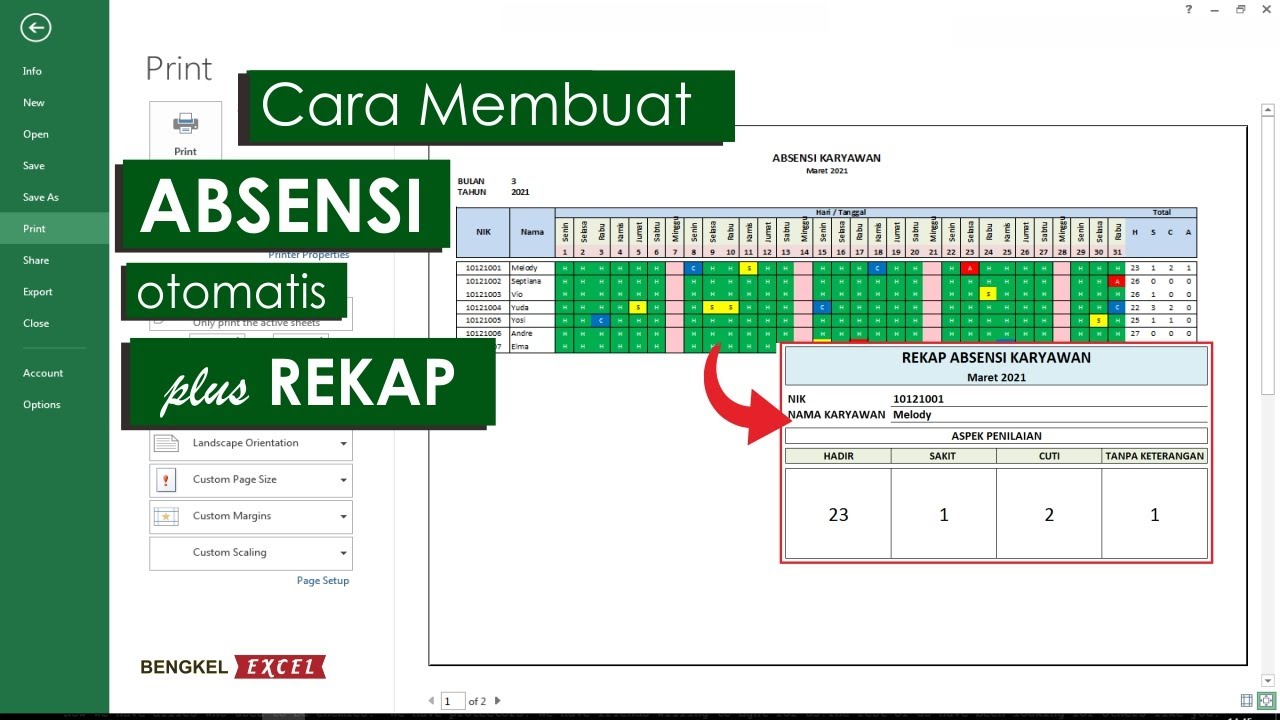 Detail Contoh Rekap Absensi Karyawan Excel Nomer 28