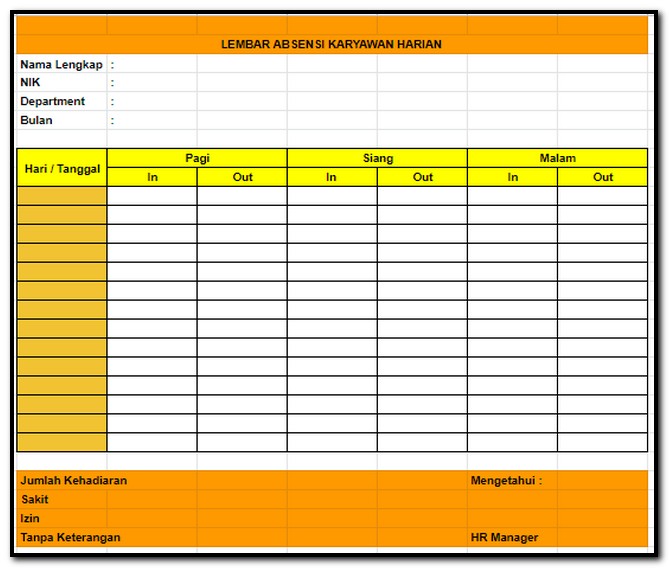 Detail Contoh Rekap Absensi Karyawan Excel Nomer 30