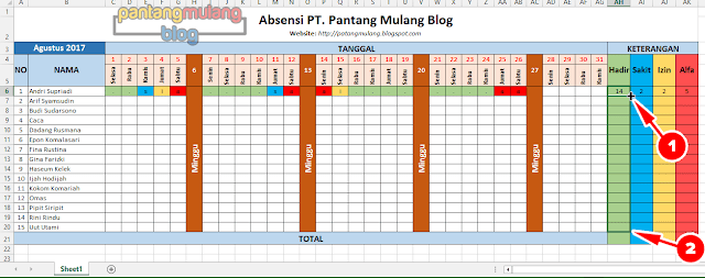 Detail Contoh Rekap Absensi Karyawan Excel Nomer 34