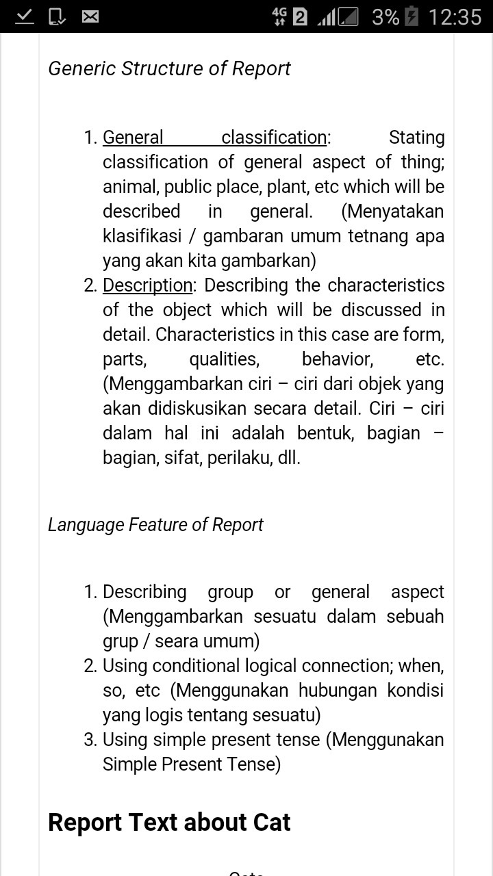 Detail Contoh Report Text Beserta Generic Structure Dan Terjemahannya Nomer 8