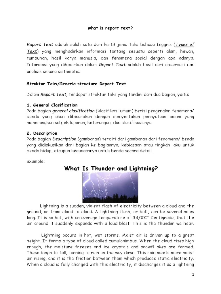 Detail Contoh Report Text Beserta Generic Structure Dan Terjemahannya Nomer 34