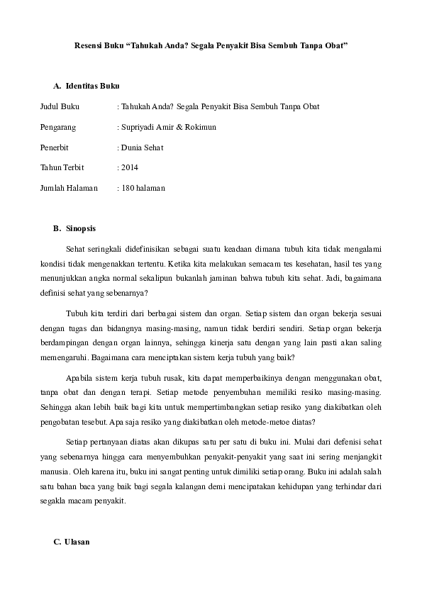 Detail Contoh Resensi Buku Non Fiksi Lengkap Nomer 46