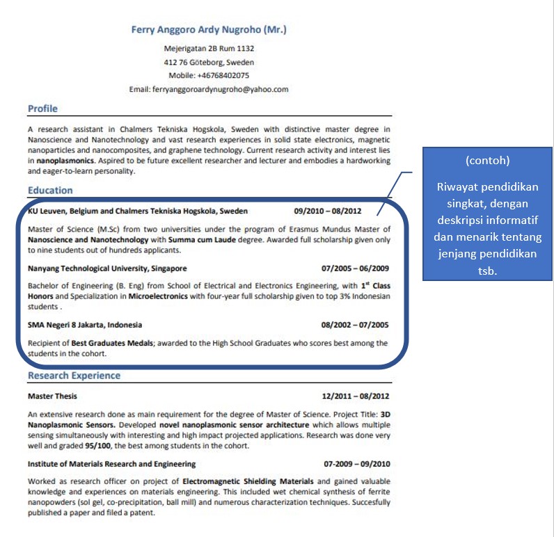 Detail Contoh Resume Pribadi Untuk Beasiswa Nomer 11