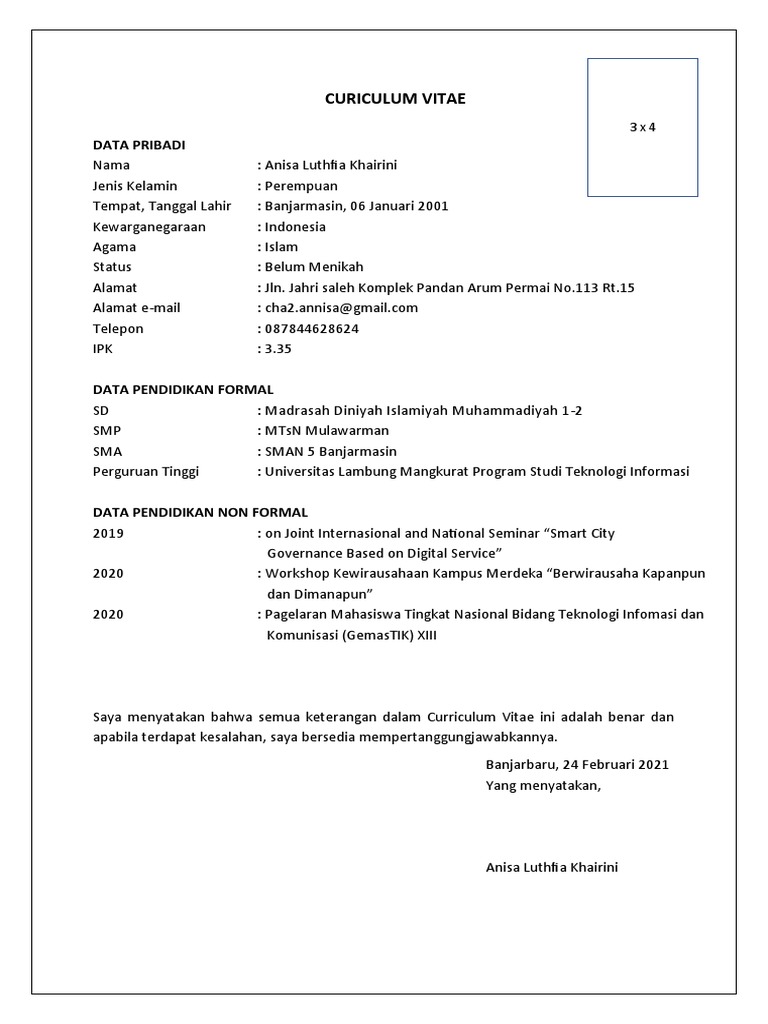 Detail Contoh Resume Pribadi Untuk Beasiswa Bank Indonesia Nomer 13