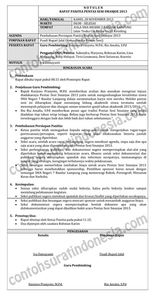 Detail Contoh Resume Rapat Nomer 27