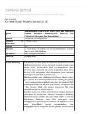 Detail Contoh Review Jurnal Akuntansi Nomer 18