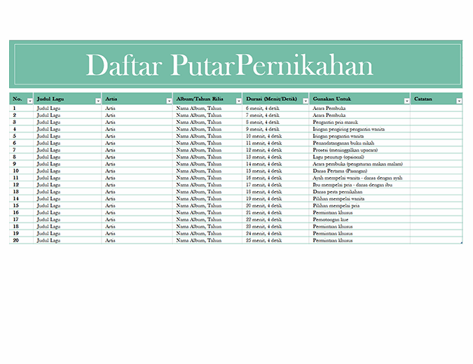 Detail Contoh Rincian Anggaran Biaya Pernikahan Excel Nomer 16