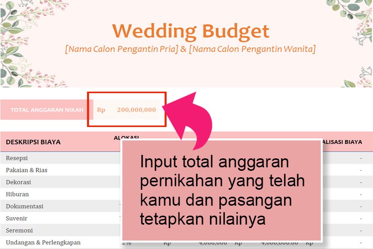 Detail Contoh Rincian Anggaran Biaya Pernikahan Excel Nomer 28