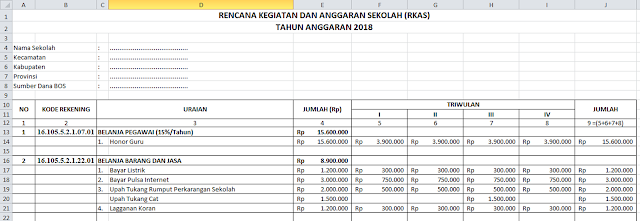 Detail Contoh Rkas Sd 2019 Format Excel Nomer 5