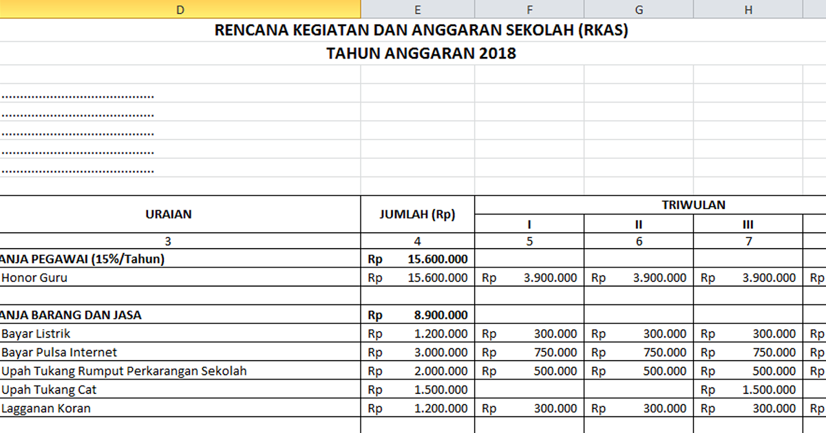 Detail Contoh Rkas Sd 2019 Format Excel Nomer 41