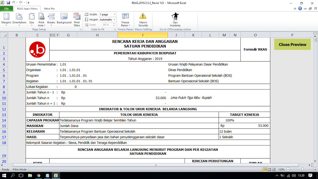 Detail Contoh Rkas Sd 2019 Format Excel Nomer 45