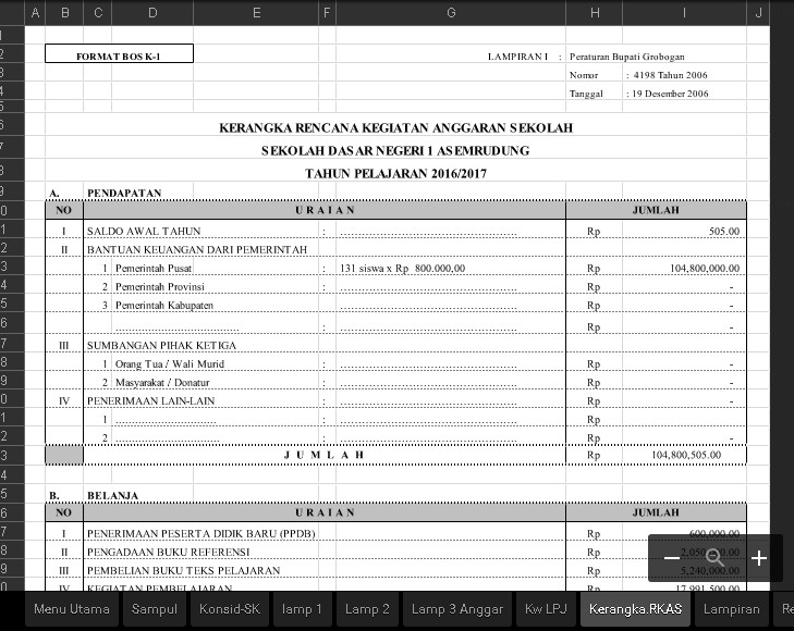 Detail Contoh Rkas Sd 2019 Format Excel Nomer 46