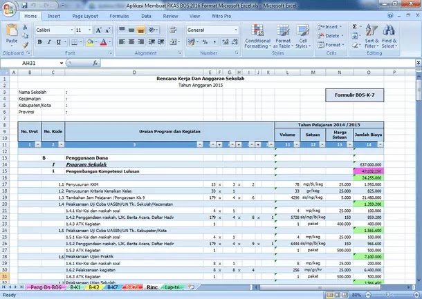 Detail Contoh Rkas Sd 2020 Format Excel Nomer 16