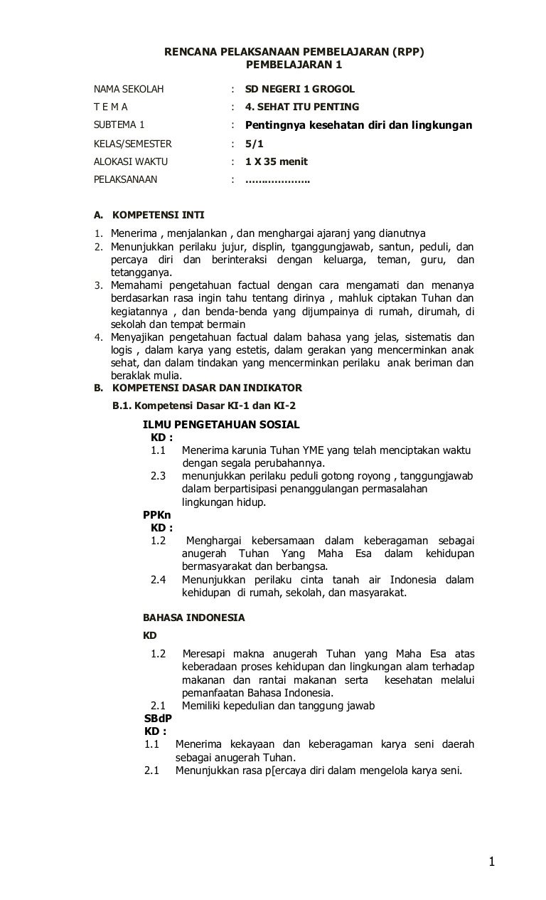 Detail Contoh Rpp Bahasa Indonesia Sd Nomer 16