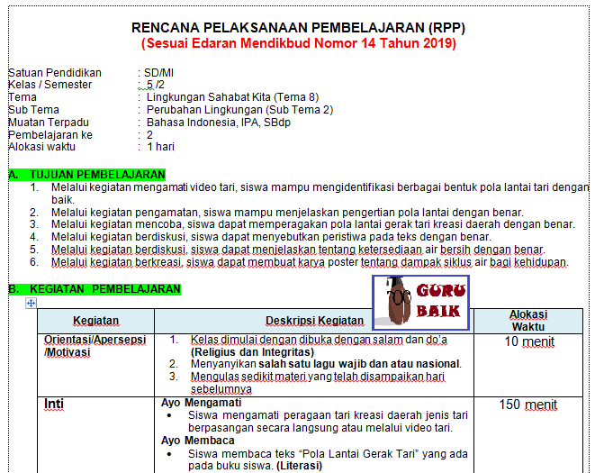 Detail Contoh Rpp Bahasa Indonesia Sd Nomer 38