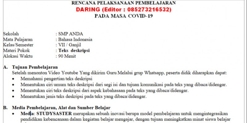 Detail Contoh Rpp Bahasa Indonesia Sd Nomer 41