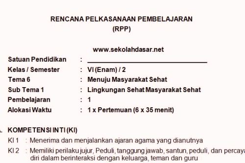 Detail Contoh Rpp Bahasa Indonesia Sd K13 Nomer 17