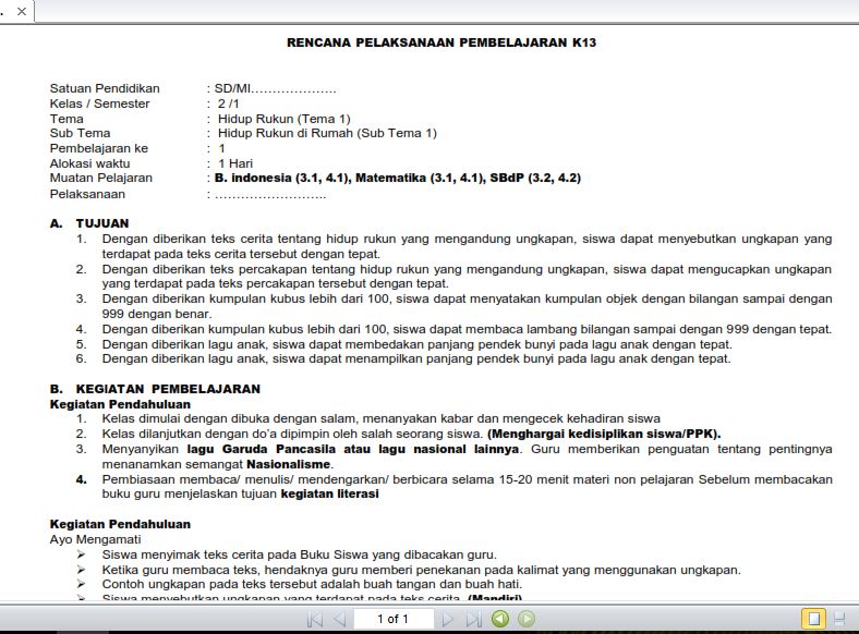 Detail Contoh Rpp Bahasa Indonesia Sd K13 Nomer 46