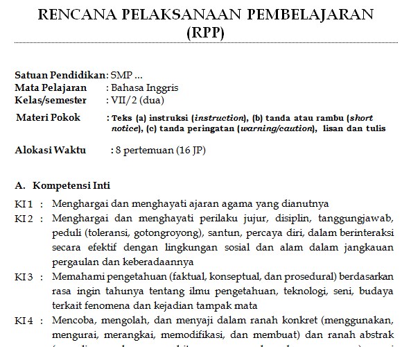 Detail Contoh Rpp Bahasa Inggris Nomer 29