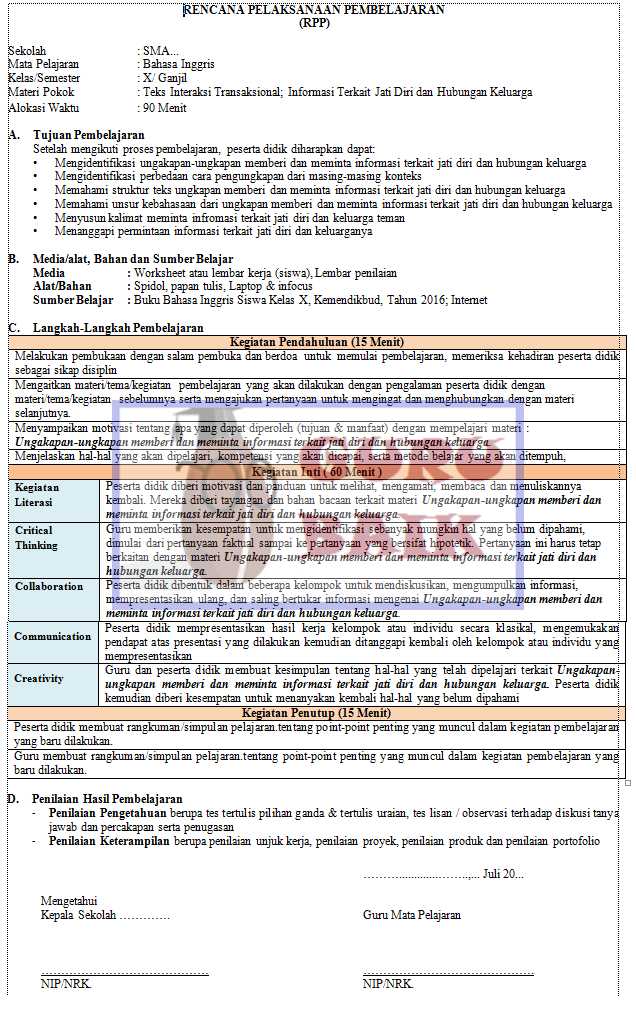 Detail Contoh Rpp Bahasa Inggris Sma Nomer 17