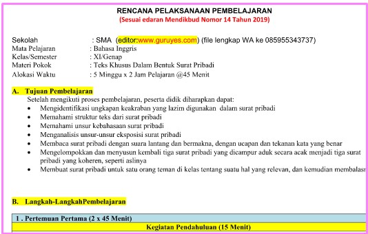 Detail Contoh Rpp Bahasa Inggris Sma Nomer 18