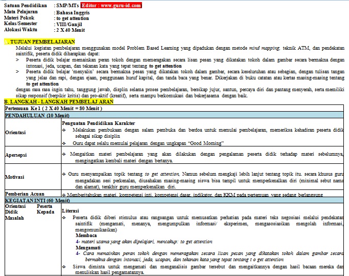 Detail Contoh Rpp Bahasa Inggris Sma Nomer 4