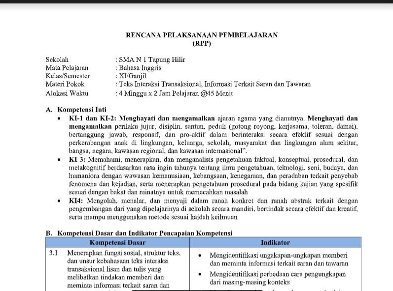 Detail Contoh Rpp Bahasa Inggris Sma Nomer 6