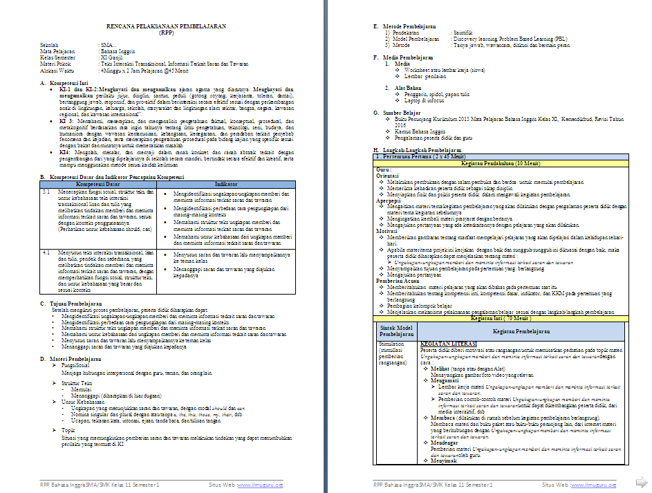 Detail Contoh Rpp Bahasa Inggris Sma Nomer 8