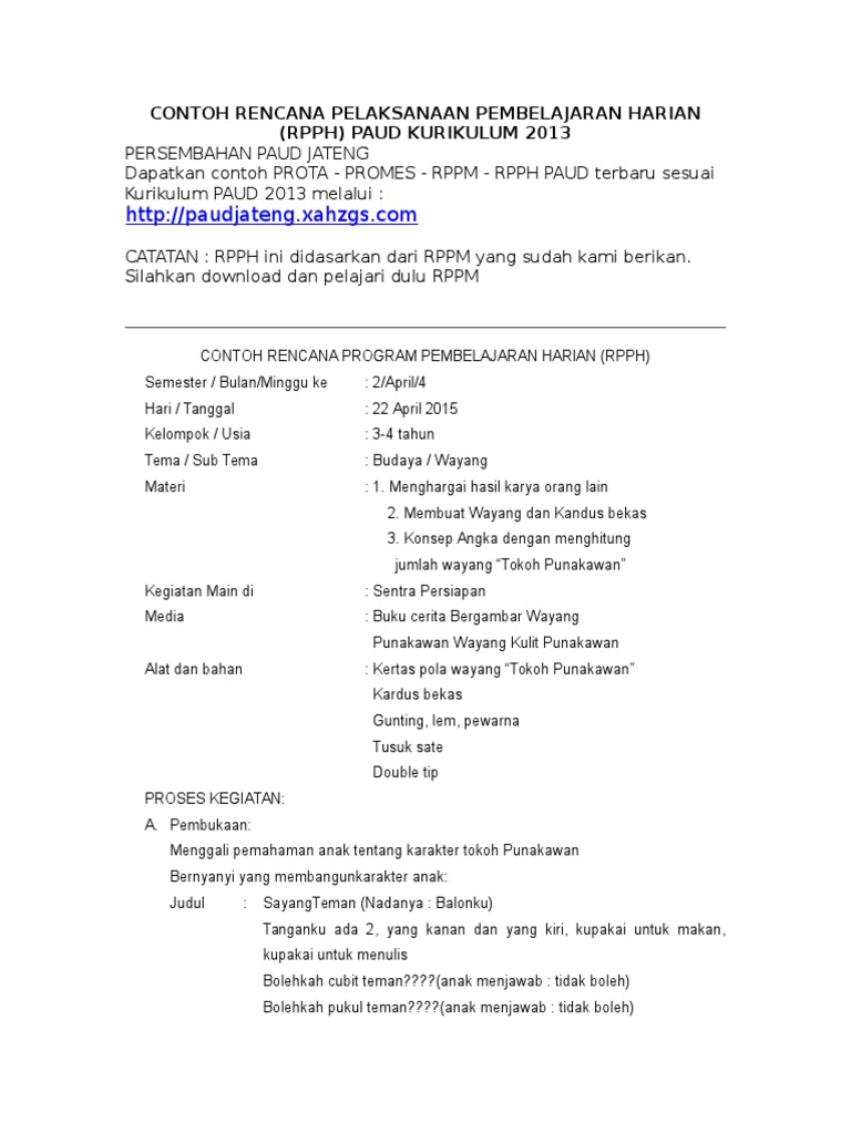 Detail Contoh Rpp Untuk Paud Nomer 13