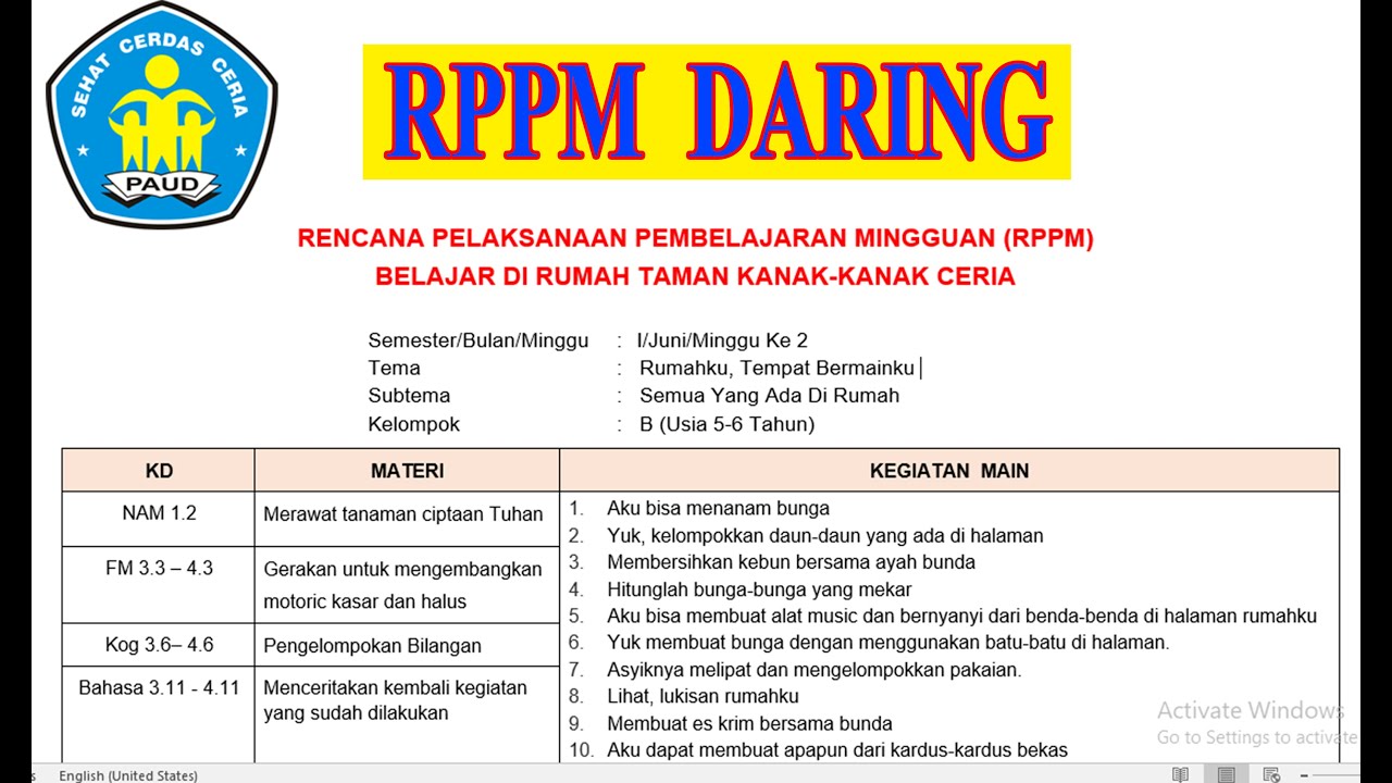 Detail Contoh Rpp Untuk Paud Nomer 19